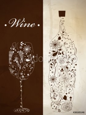 Abstract wine bottle