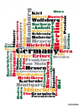 abstract word cloud map of germany - 900868328