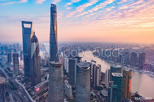 Aerial view of Shanghai city. - 901152130