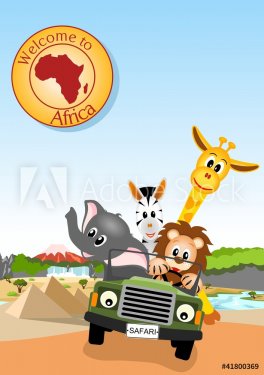 african animals in the car