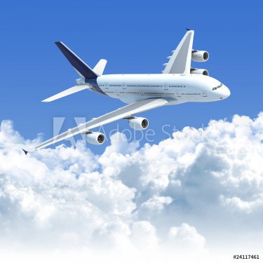 airplane flying over the clouds with clipping path for isolation - 900003252