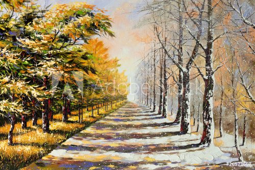 Allegory on theme winter-autumn - 900272076