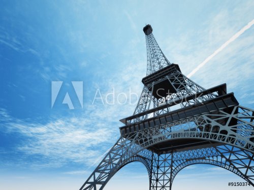 An illustration of the Eiffel tower in Paris