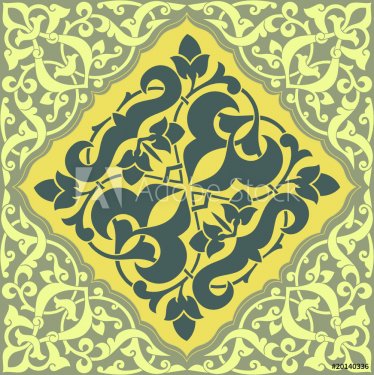 Arabesque Tile Blue and Yellow 2