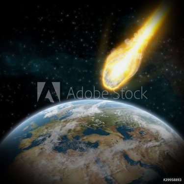 Asteroid and Earth : meteor impact over europe - 900462202