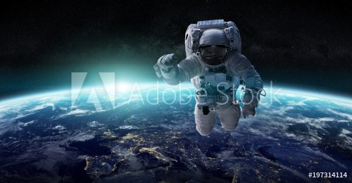 Astronaut floating in space 3D rendering elements of this image furnished by ... - 901152204