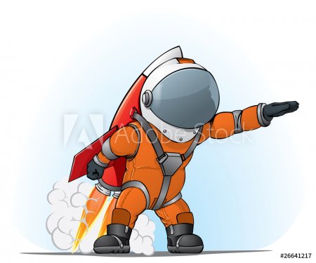 astronaut on the rocket
