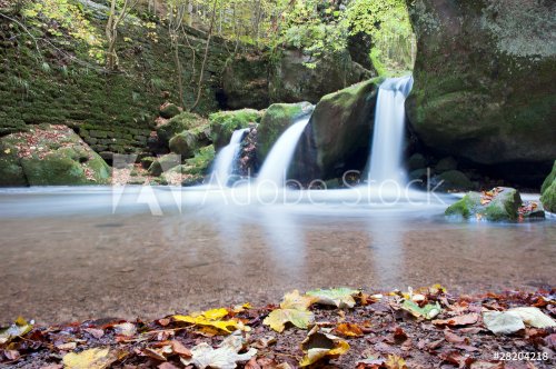 Autumn forest waterfall - 901140078