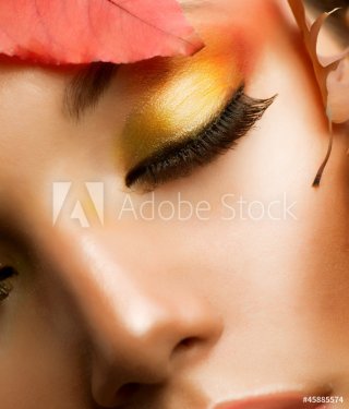 Autumn Makeup. Professional Fall Make-up Closeup