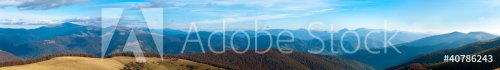 Autumn misty mountain panorama - 900424356