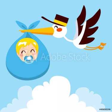 Baby Boy Delivery Stork - 901138671