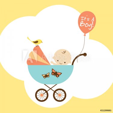 Baby Boy in Stroller - 900723597