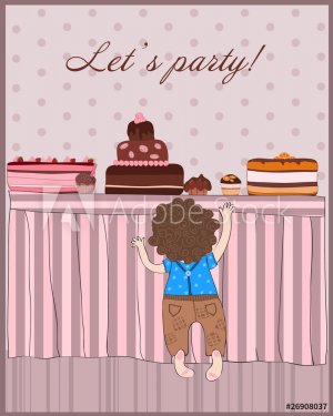 Baby Boy Let's Party Card - 900600977