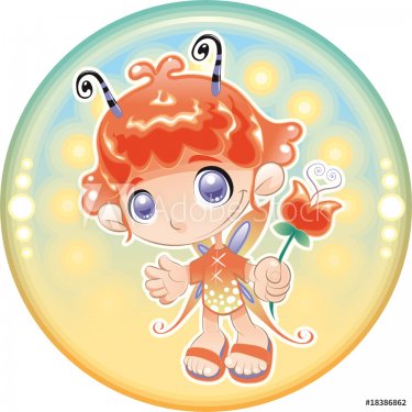 Baby Fairy. Cartoon and vector illustration - 900455831
