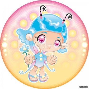 Baby Fairy. Cartoon and vector illustration - 900455832