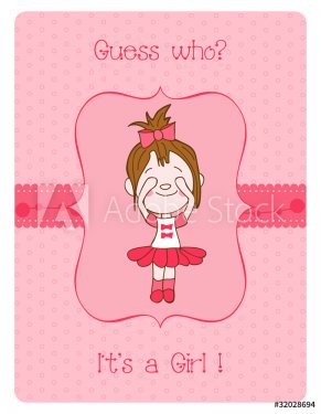 Baby Girl Arrival Card with Place for your text - 900600996
