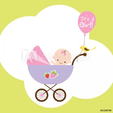 Baby Girl in Stroller - 900723598