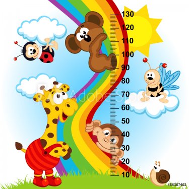 baby height measure (in original proportions 1 to 4) - vector