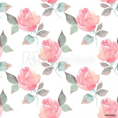 Background with beautiful roses. Seamless pattern with hand-drawn flowers 6