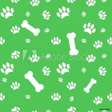 Background with dog paw print and bone - 900459251