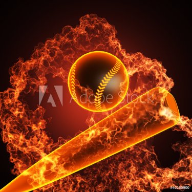 Baseball in fire - 900272072