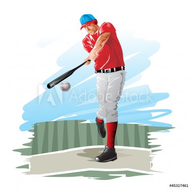 Baseball player, illustration - 900739772