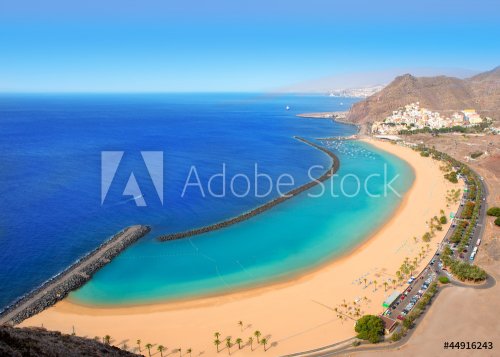 Beach Las Teresitas in Santa cruz de Tenerife north - 900880871