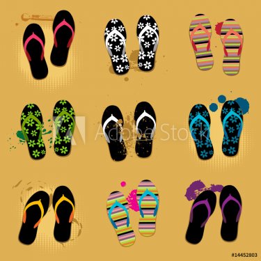 Beach sandals on sand - 900459880