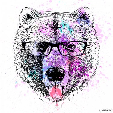 bear character colorful portrait