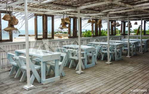 Beautiful beach restaurant view in Mozambique - 901149723