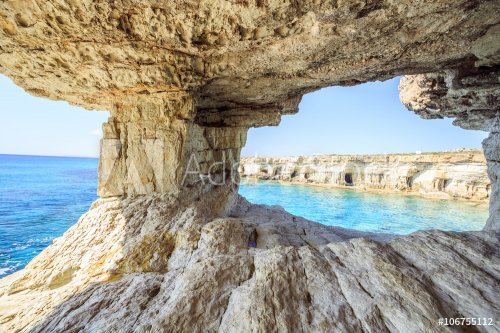 Beautiful cliffs and arches in Aiya Napa, Cyprus - 901148050