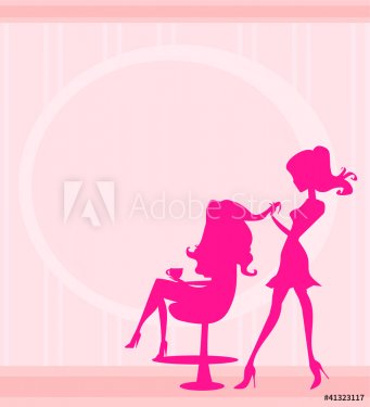 beautiful woman in hairdressing salon - 900469333
