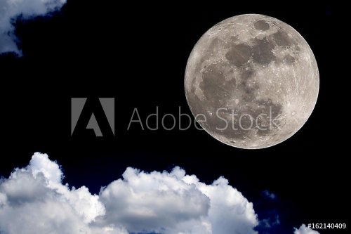 big moon blue sky night clouds background supermoon - 901149544