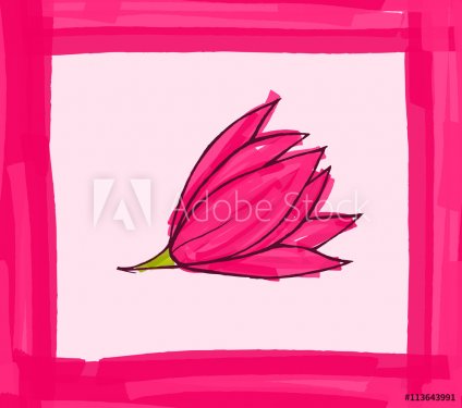 Big pink flower with pink border - 901147846