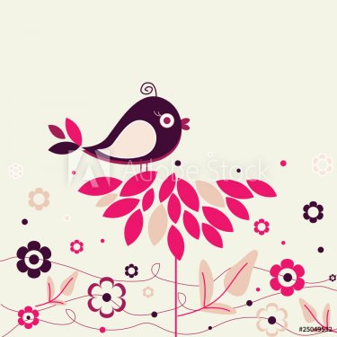 Bird and flowers - 900465872