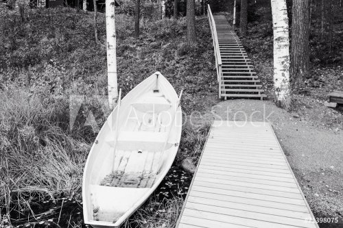 Black and white boat - 901146507