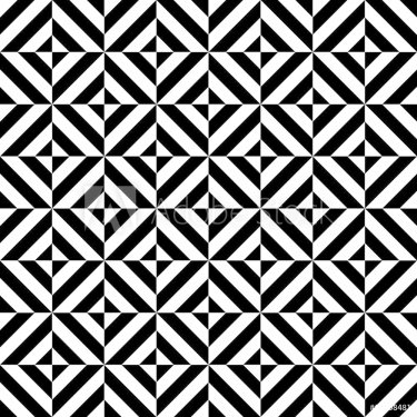 Black and white geometric diamond shape seamless pattern, vector - 901142078