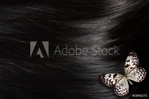 Black hair with butterfly - 901143620