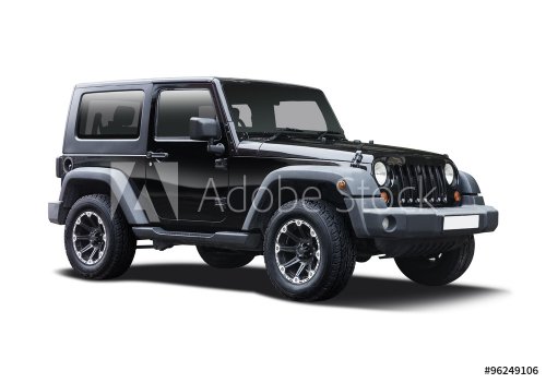 Black Jeep side view isolated on white - 901153195