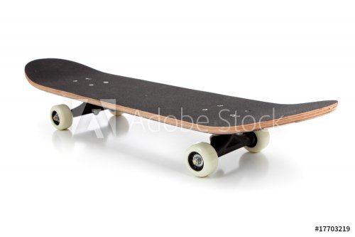 black skate board on a white background - 900337993