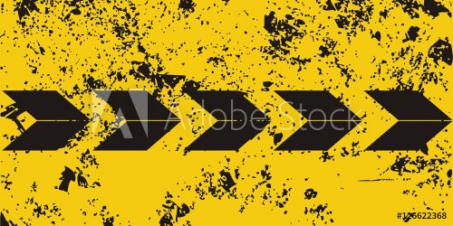 Black yellow road sign rectangular background Diagonal stripes Texture grunge... - 901148697