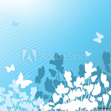 Blue floral background - 900468934
