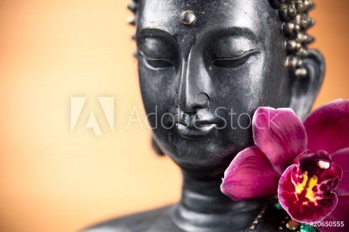 Bouddha et fleur d'orchidée - 900062670