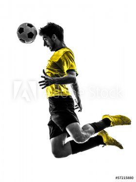 brazilian soccer football player young man heading silhouette - 901141895
