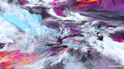 Bright artistic splashes. Abstract painting color texture. Modern futuristic pattern. Dynamic bright multicolor background. Fractal artwork for creative graphic design