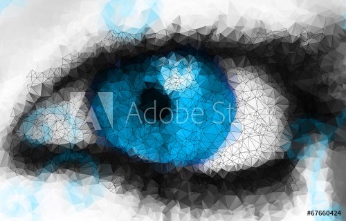 bright eyes in geometric styling abstract background - 901147020
