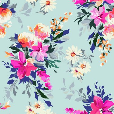 Bright floral print ~ seamless background - 901152342