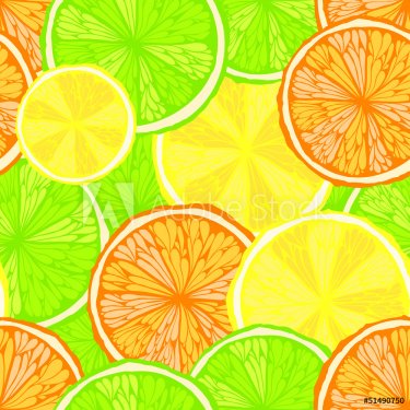 Bright seamless background with oranges, lemons and limes. Eps10