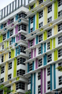 Building faÃ§ade design with pattern and colours