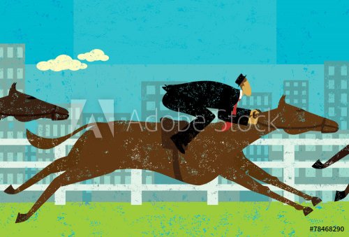 Businessman horseracing